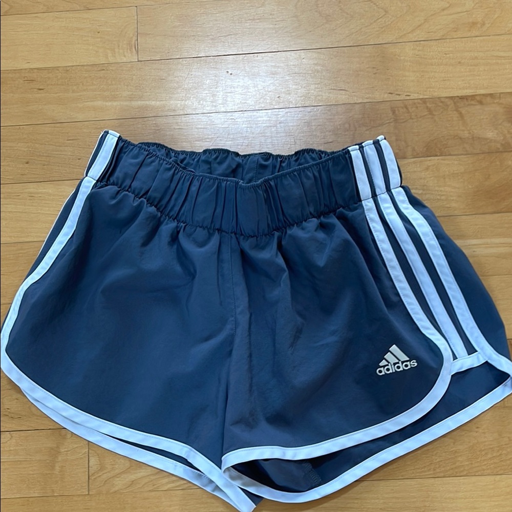 adidas Blue Athletic Shorts with White Stripes